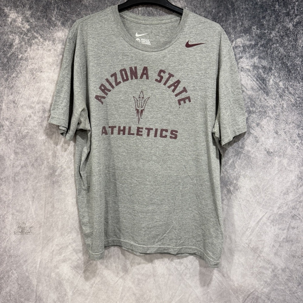 Nike Crew Neck Arizona State Athletics Short Sleeve T Shirt 2XL Gray